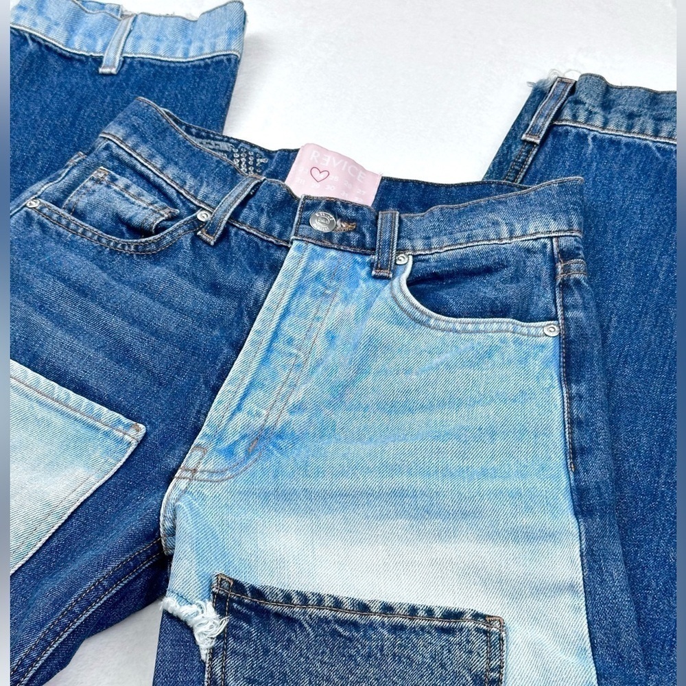 Revice Women’s Matchmaker Love at First Sight 24 Waist Patchwork Fringe Jeans - Picture 5 of 13